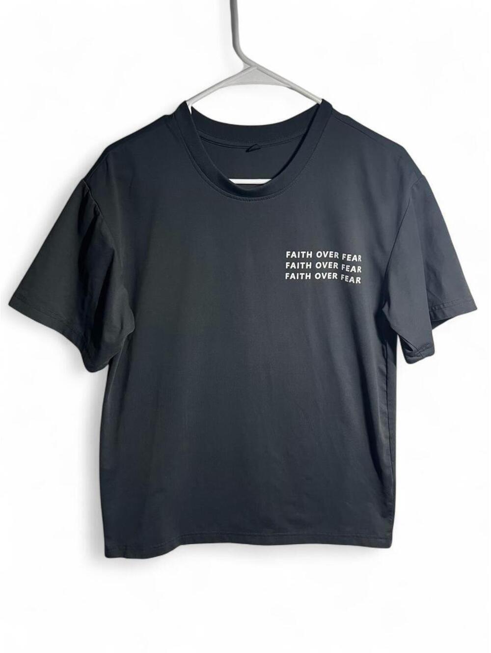 Gray Faith Over Fear T-shirt